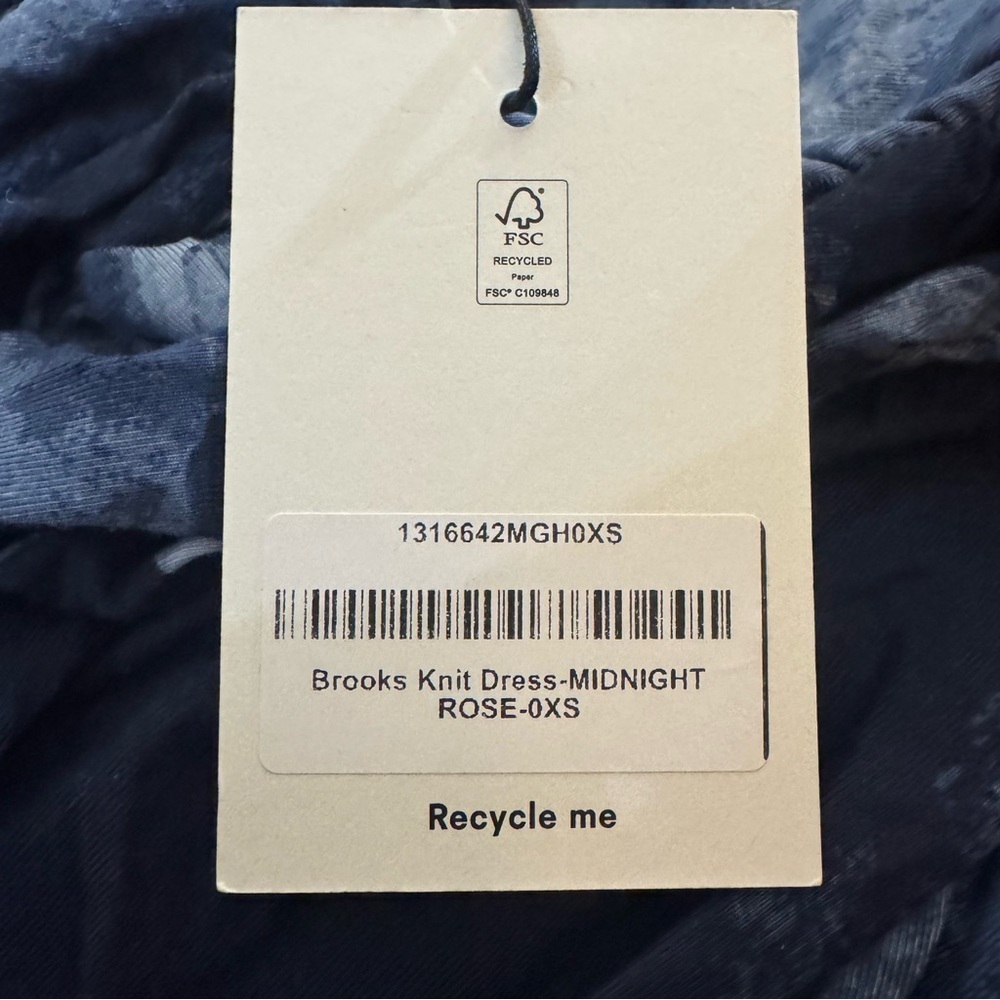 NWT Reformation Brooks Knit Dress Mini Long Sleeve Off The Shoulder Blue XS - Picture 3 of 12